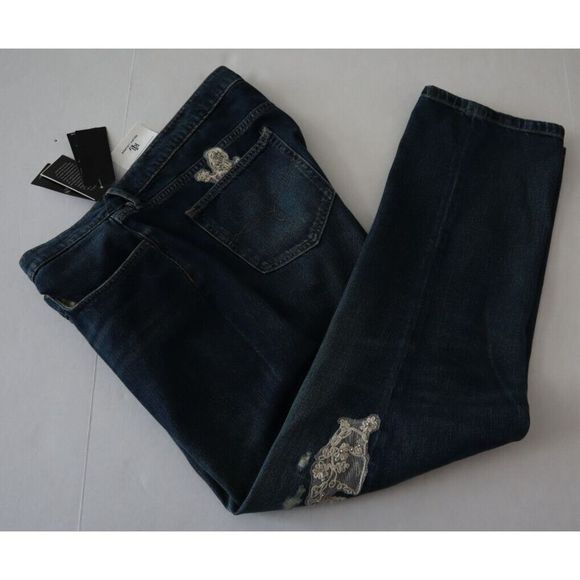 Lauren Ralph Lauren Womens Plus Sz 20W Lace Patchwork Relaxed Tapered Jeans $205 - Picture 8 of 9
